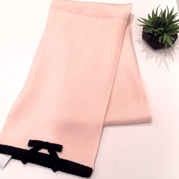 Kate Spade Rose Dew/Black Contrast Bow Scarf - Picture 3 of 5